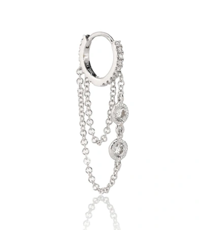 Maria Tash Eternity 18kt White Gold Single Earring With Diamonds In Silver