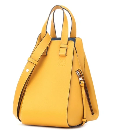 Loewe Hammock Small Textured-leather Shoulder Bag In Yellow
