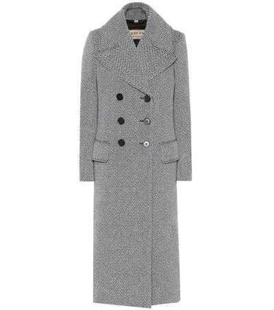 Burberry Aldermore Double-breasted Coat In Black/white Pattern