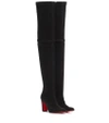CHRISTIAN LOUBOUTIN KISS ME GENA 85 SUEDE OVER-THE-KNEE BOOTS,P00340887
