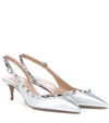 VALENTINO GARAVANI ROCKSTUD LEATHER SLINGBACK PUMPS,P00335584