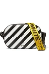 OFF-WHITE Striped textured-leather camera bag