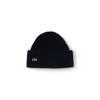 LACOSTE MEN'S TURNED EDGE RIBBED WOOL BEANIE