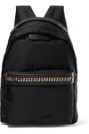 STELLA MCCARTNEY THE FALABELLA FAUX LEATHER-TRIMMED SHELL BACKPACK