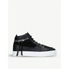 GIUSEPPE ZANOTTI TASSELLED-ZIP SUEDE AND LEATHER TRAINERS