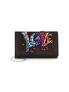 CHRISTIAN LOUBOUTIN Paloma Suede Love Embroidery Clutch