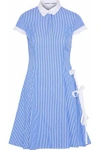 SANDY LIANG SANDY LIANG WOMAN ALTIMA BOW-DETAILED STRIPED COTTON-POPLIN DRESS BLUE,3074457345619057211