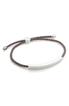 Monica Vinader Linear Large Friendship Bracelet In Silver/ Mink