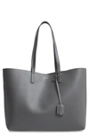 Saint Laurent Shopping Leather Tote In Storm