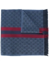 GUCCI WEB DETAIL JACQUARD KNIT SCARF