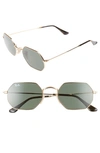 Ray Ban Ray-ban Sunglasses, Rb3556n Octagonal Flat Lenses In Gold/ Green