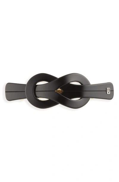 Alexandre De Paris Knotty Barrette In Black