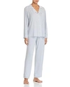 Eberjey Charcoal Heather Gisele Long Pajama Set In Water Blue