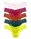 Hanky Panky Signature Original-rise Thongs, Set Of 5 In Coburg