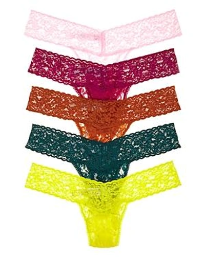 Hanky Panky Signature Low-rise Thongs, Set Of 5 In Coburg