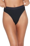 L*space French Cut High Waist Textured Swim Bottoms In Black
