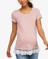 COLLECTIVE CONCEPTS MATERNITY LACE-TRIM JERSEY T-SHIRT