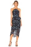 Elliatt Optics Floral Lace Peplum Dress In Blue Multi