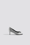 NA-KD Open Toe Embellished Pumps Grey