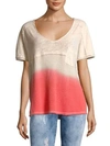 FREE PEOPLE Linen and Cotton Short Sleeve Tee,0400099187846
