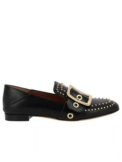 Bally Janelle Studded Leather Slippers In Black