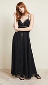Charo Ruiz Imagen Lace Trim Maxi Dress In Black
