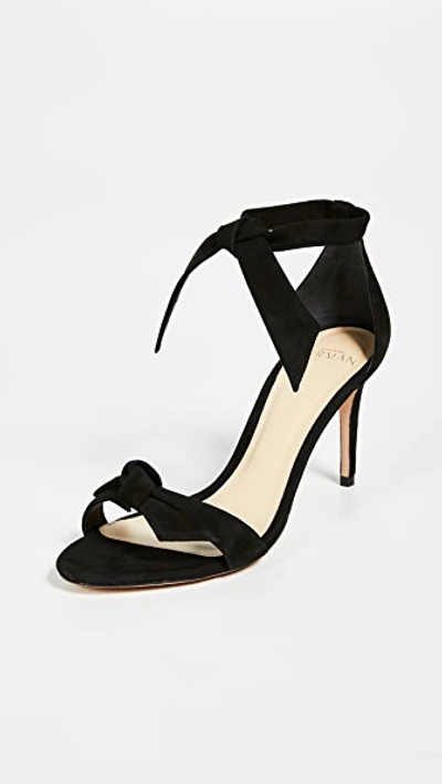 Alexandre Birman Clarita 75 Sandalen Aus Veloursleder Mit Schleife In Black