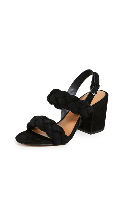 Rebecca Minkoff Women's Candace Suede Slingback Block Heel Sandals In Black