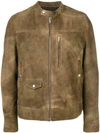 MAURO GRIFONI MAURO GRIFONI BRUSHED LEATHER JACKET - BROWN