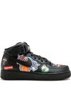 Nike X Supreme X Nba Air Force 1 Mid '07 Sneakers In Black