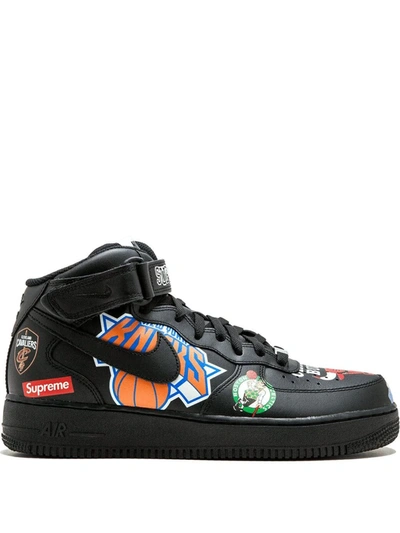 Nike X Supreme X Nba Air Force 1 Mid '07 Sneakers In Black