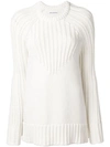 PACO RABANNE PACO RABANNE RIBBED DESIGN SWEATER - WHITE