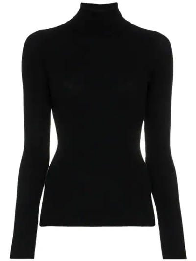 Alexandra Golovanoff Roll Neck Cashmere Jumper In Black