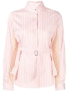 AALTO AALTO BELTED STRIPED SHIRT - PINK