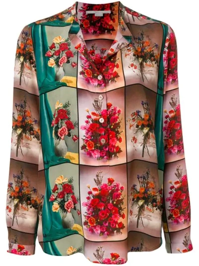 Stella Mccartney Open Collar Floral Shirt In Multicoloured