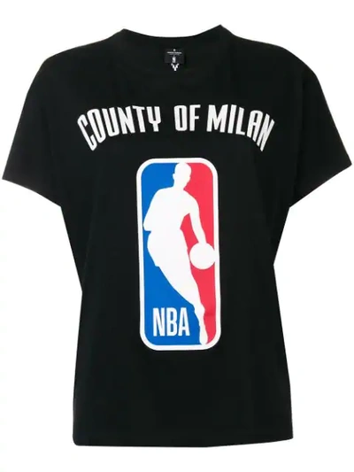 Marcelo Burlon County Of Milan Logo Nba T-shirt In Black