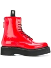 R13 R13 PLATFORM ANKLE BOOTS - RED