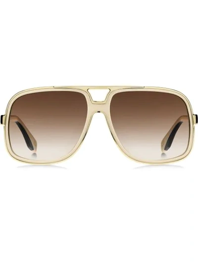 Marc Jacobs Oversized Aviator Sunglasses In Metallic