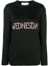 Alberta Ferretti Oversized Wednesday Lurex Knit Sweater In Black