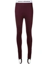 Rabanne Bodyline Logo-jacquard Stirrup Leggings In Red