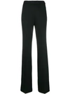 PRADA RIBBED FLARED TAILORED TROUSERS