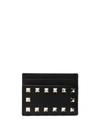 Valentino Garavani Rockstud Gold-tone Detail Cardholder In Black