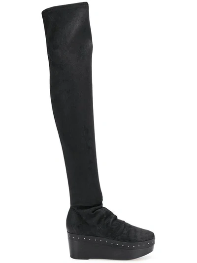 Rick Owens Overknee-stiefel Mit Plateausohle In Black