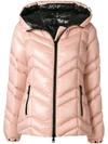 MONCLER MONCLER DOWN FILLED HOODED PUFFER JACKET - PINK & PURPLE