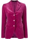 TAGLIATORE TAGLIATORE VELVET FITTED BLAZER - PINK