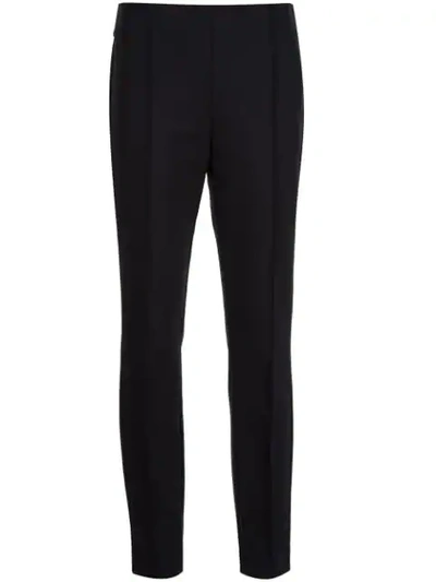 Lafayette 148 Gramercy Cropped Slim-fit Pintuck Pants In Black