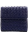 BOTTEGA VENETA BOTTEGA VENETA INTRECCIATO FLAP WALLET - BLUE