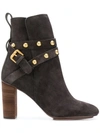 SEE BY CHLOÉ STUDDED STRAP BOOTS