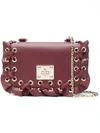 RED VALENTINO RED VALENTINO RED(V) LACED RIVET CROSSBODY BAG