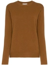 ALEXANDRA GOLOVANOFF ALEXANDRA GOLOVANOFF REGULAR FIT ROUND NECK CASHMERE JUMPER - BROWN